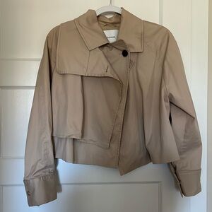 Cuyana crop trench coat